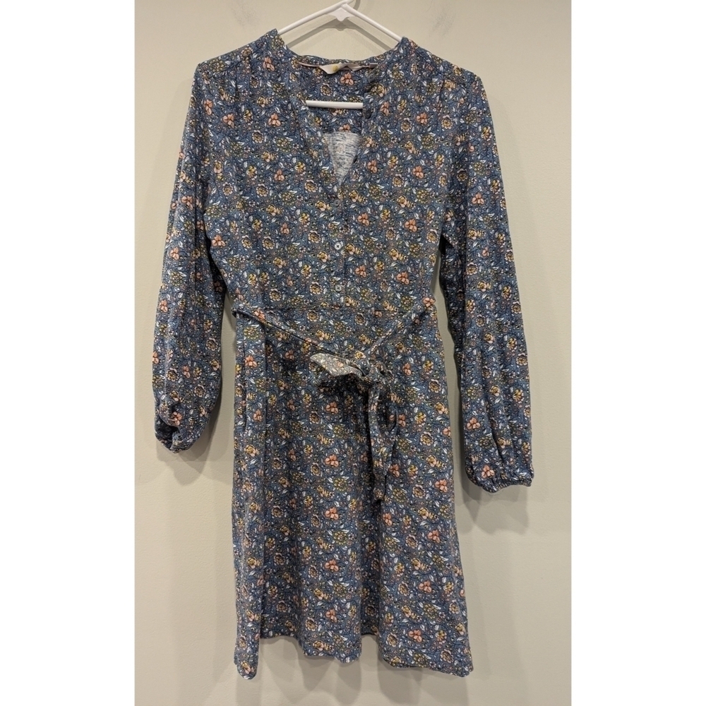 Boden Jersey Shirt Dress Floral Print Above Knee Size 10 Long